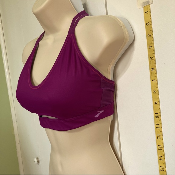 BROOKS Sports Exercise Running Racerback Bra Womens Fuschia Medium M D-DD - Picture 4 of 14